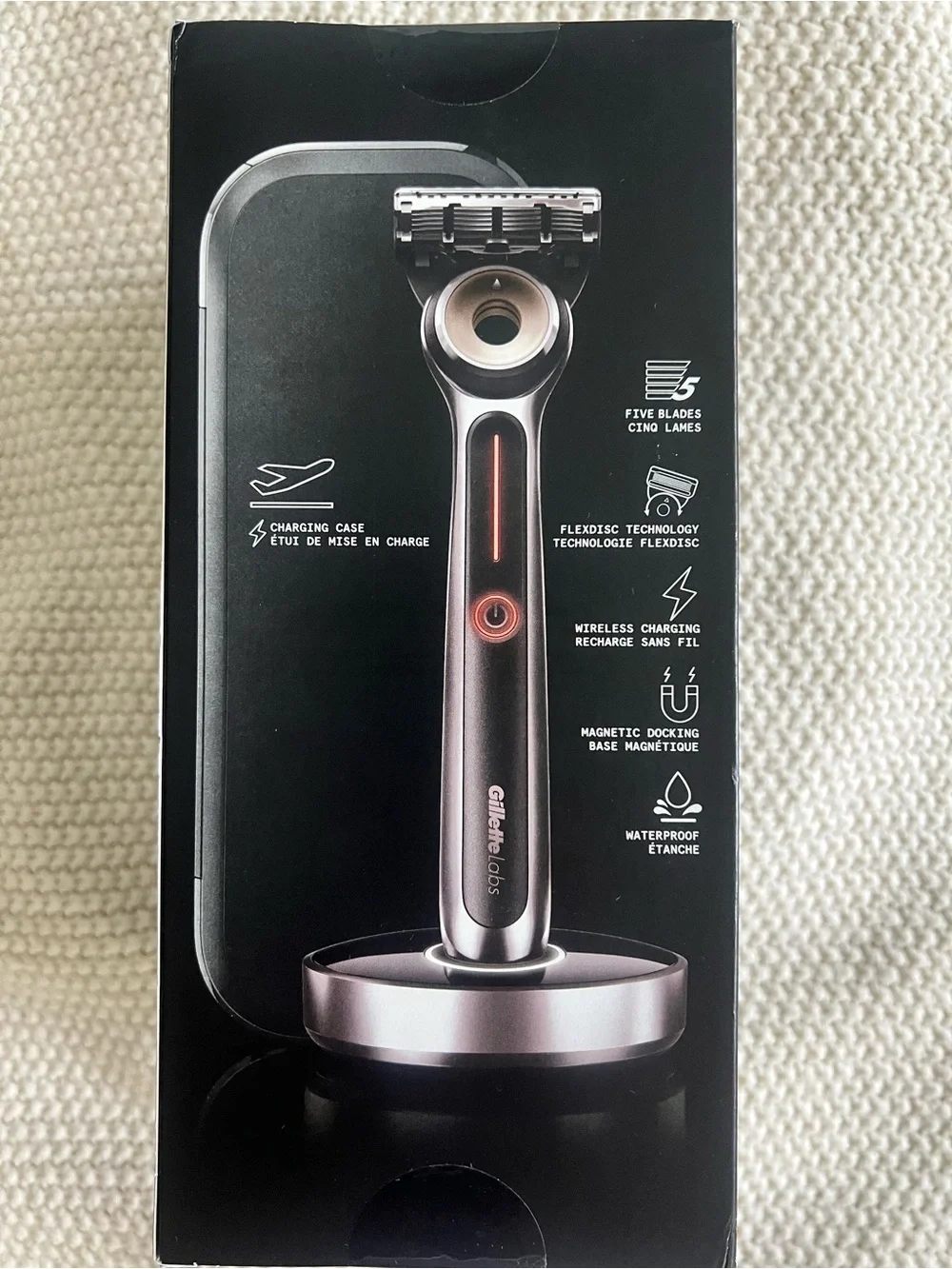 Gillette Labs Heated Razor with Charging Dock - Black & Orange Accent